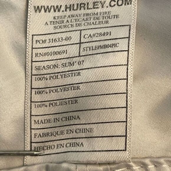 Hurley Mens Boardshorts Summer Checkered Polyester Tan Brown Plaid Size 30 - Picture 3 of 7